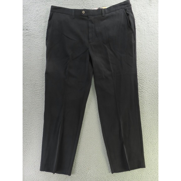 Tommy Bahama Pants Mens 38x30 Black Silk Cotton Flat Front Chino Pockets Golf - Picture 1 of 9
